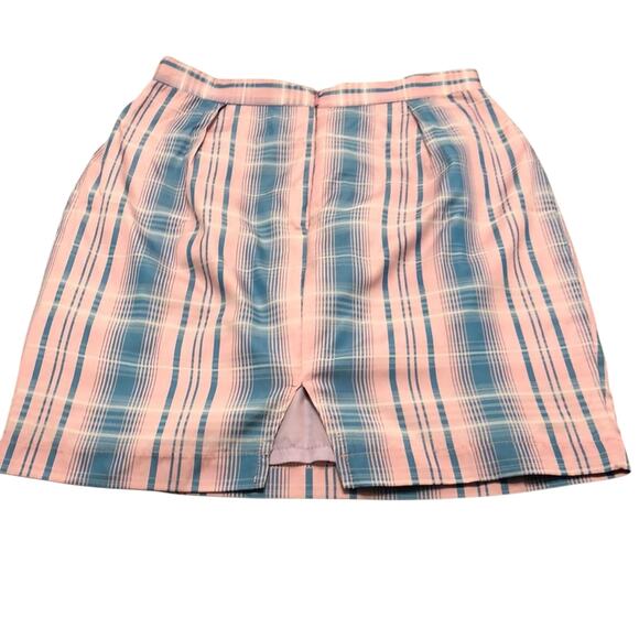 ASOS Pink Plaid A-line Skirt Woman Size 2 Lined - Picture 2 of 8